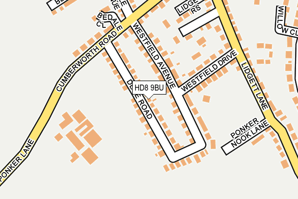 HD8 9BU map - OS OpenMap – Local (Ordnance Survey) HD8 9BU map - OS OpenMap – Local (Ordnance Survey)