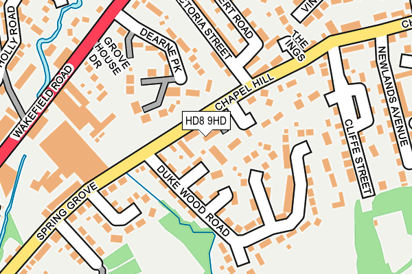 HD8 9HD map - OS OpenMap – Local (Ordnance Survey) HD8 9HD map - OS OpenMap – Local (Ordnance Survey)