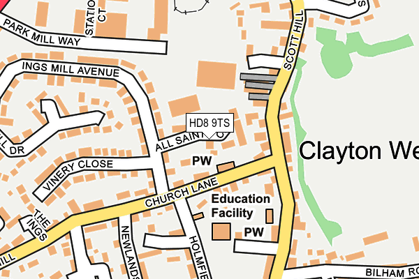 HD8 9TS map - OS OpenMap – Local (Ordnance Survey) HD8 9TS map - OS OpenMap – Local (Ordnance Survey)