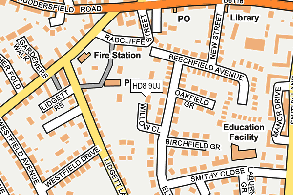 HD8 9UJ map - OS OpenMap – Local (Ordnance Survey) HD8 9UJ map - OS OpenMap – Local (Ordnance Survey)