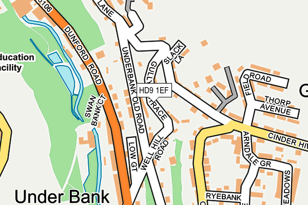 HD9 1EF map - OS OpenMap – Local (Ordnance Survey) HD9 1EF map - OS OpenMap – Local (Ordnance Survey)