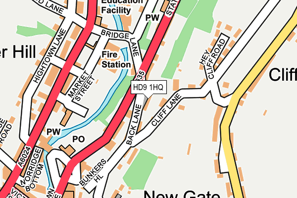 HD9 1HQ map - OS OpenMap – Local (Ordnance Survey) HD9 1HQ map - OS OpenMap – Local (Ordnance Survey)