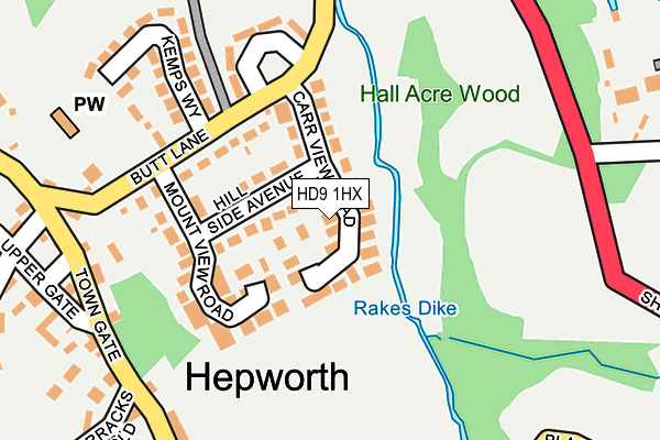 HD9 1HX map - OS OpenMap – Local (Ordnance Survey) HD9 1HX map - OS OpenMap – Local (Ordnance Survey)