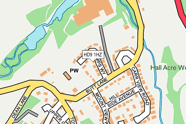 HD9 1HZ map - OS OpenMap – Local (Ordnance Survey) HD9 1HZ map - OS OpenMap – Local (Ordnance Survey)
