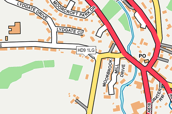 HD9 1LG map - OS OpenMap – Local (Ordnance Survey) HD9 1LG map - OS OpenMap – Local (Ordnance Survey)