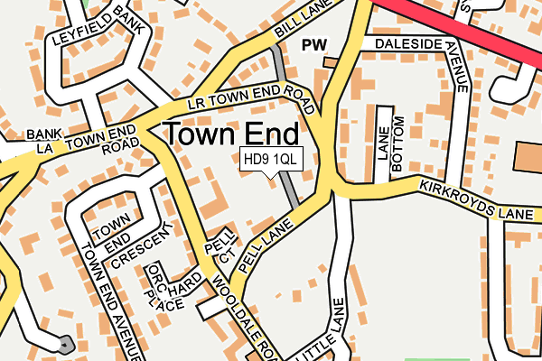 HD9 1QL map - OS OpenMap – Local (Ordnance Survey) HD9 1QL map - OS OpenMap – Local (Ordnance Survey)