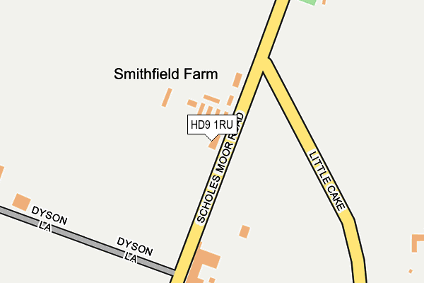 HD9 1RU map - OS OpenMap – Local (Ordnance Survey) HD9 1RU map - OS OpenMap – Local (Ordnance Survey)