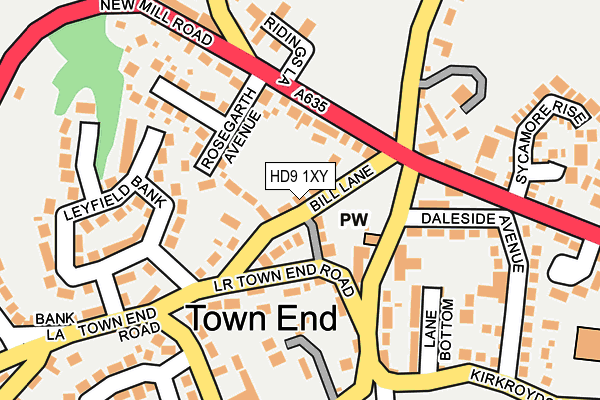 HD9 1XY map - OS OpenMap – Local (Ordnance Survey) HD9 1XY map - OS OpenMap – Local (Ordnance Survey)