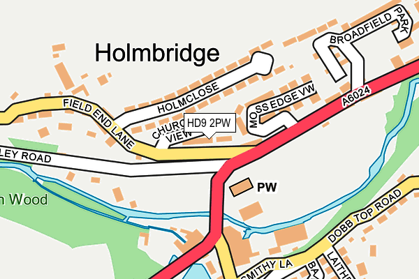 HD9 2PW map - OS OpenMap – Local (Ordnance Survey) HD9 2PW map - OS OpenMap – Local (Ordnance Survey)
