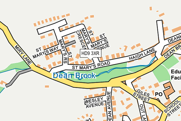 HD9 3XR map - OS OpenMap – Local (Ordnance Survey) HD9 3XR map - OS OpenMap – Local (Ordnance Survey)