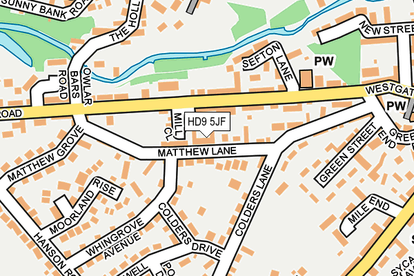 HD9 5JF map - OS OpenMap – Local (Ordnance Survey) HD9 5JF map - OS OpenMap – Local (Ordnance Survey)