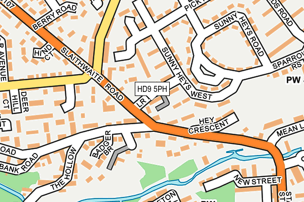 HD9 5PH map - OS OpenMap – Local (Ordnance Survey) HD9 5PH map - OS OpenMap – Local (Ordnance Survey)