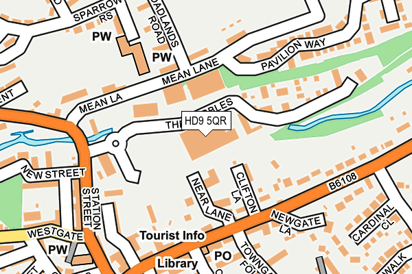 HD9 5QR map - OS OpenMap – Local (Ordnance Survey) HD9 5QR map - OS OpenMap – Local (Ordnance Survey)