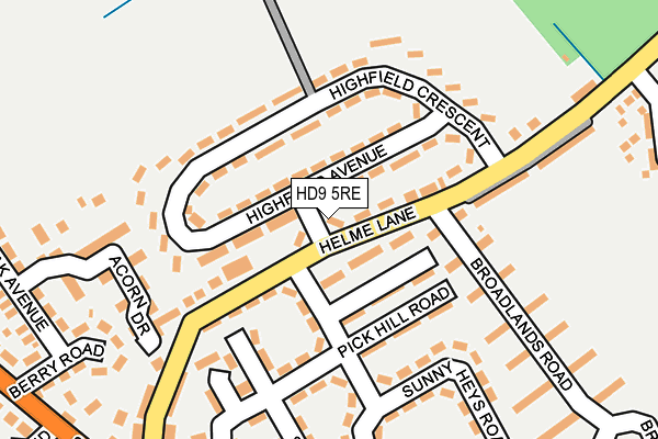 HD9 5RE map - OS OpenMap – Local (Ordnance Survey) HD9 5RE map - OS OpenMap – Local (Ordnance Survey)