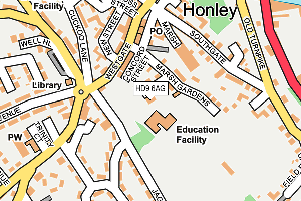 HD9 6AG map - OS OpenMap – Local (Ordnance Survey) HD9 6AG map - OS OpenMap – Local (Ordnance Survey)