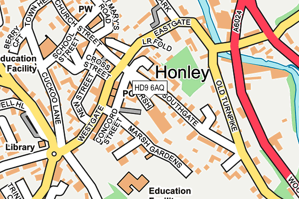 HD9 6AQ map - OS OpenMap – Local (Ordnance Survey) HD9 6AQ map - OS OpenMap – Local (Ordnance Survey)
