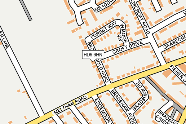 HD9 6HN map - OS OpenMap – Local (Ordnance Survey) HD9 6HN map - OS OpenMap – Local (Ordnance Survey)