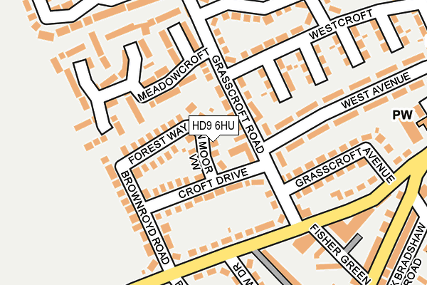 HD9 6HU map - OS OpenMap – Local (Ordnance Survey)