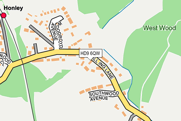 HD9 6QW map - OS OpenMap – Local (Ordnance Survey) HD9 6QW map - OS OpenMap – Local (Ordnance Survey)
