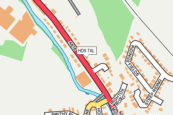HD9 7AL map - OS OpenMap – Local (Ordnance Survey) HD9 7AL map - OS OpenMap – Local (Ordnance Survey)