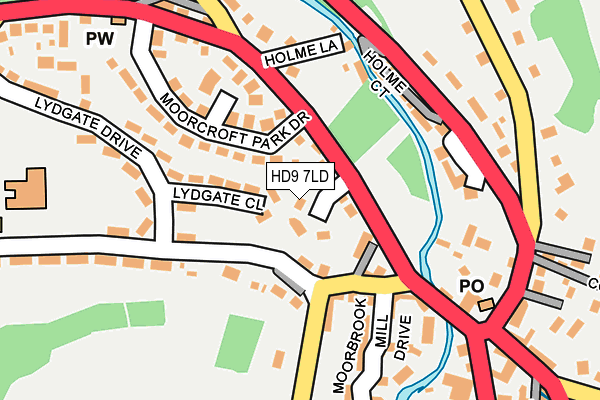 HD9 7LD map - OS OpenMap – Local (Ordnance Survey) HD9 7LD map - OS OpenMap – Local (Ordnance Survey)