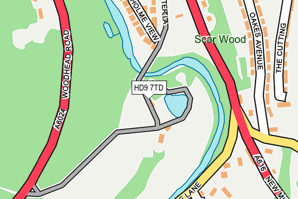 HD9 7TD map - OS OpenMap – Local (Ordnance Survey) HD9 7TD map - OS OpenMap – Local (Ordnance Survey)