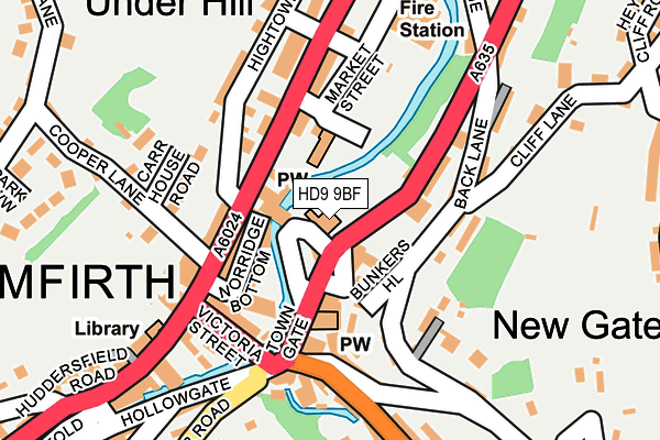 HD9 9BF map - OS OpenMap – Local (Ordnance Survey) HD9 9BF map - OS OpenMap – Local (Ordnance Survey)