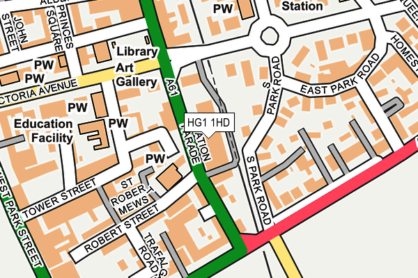 HG1 1HD map - OS OpenMap – Local (Ordnance Survey) HG1 1HD map - OS OpenMap – Local (Ordnance Survey)