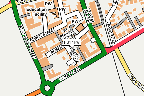 HG1 1HW map - OS OpenMap – Local (Ordnance Survey) HG1 1HW map - OS OpenMap – Local (Ordnance Survey)