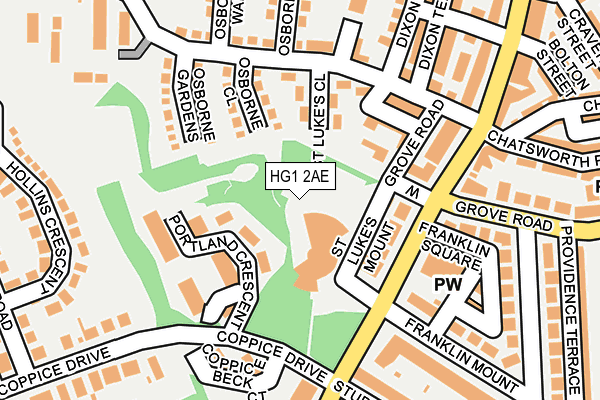 HG1 2AE map - OS OpenMap – Local (Ordnance Survey) HG1 2AE map - OS OpenMap – Local (Ordnance Survey)