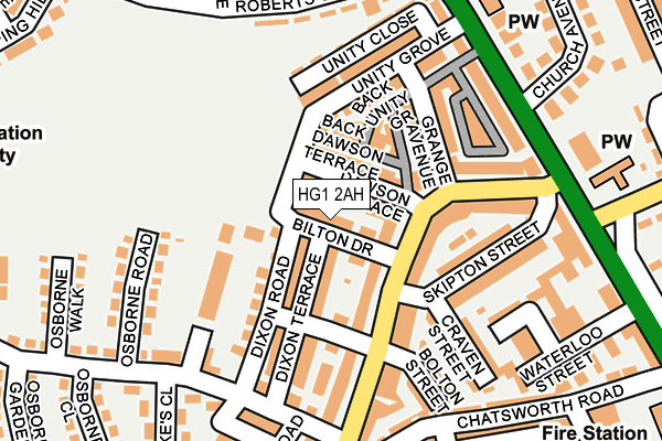 HG1 2AH map - OS OpenMap – Local (Ordnance Survey) HG1 2AH map - OS OpenMap – Local (Ordnance Survey)