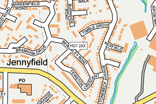 HG1 2AX map - OS OpenMap – Local (Ordnance Survey) HG1 2AX map - OS OpenMap – Local (Ordnance Survey)
