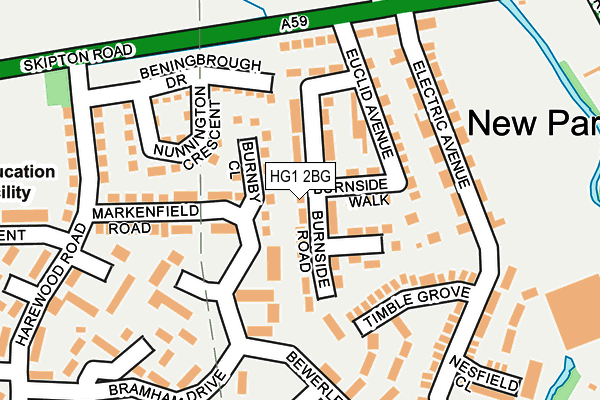HG1 2BG map - OS OpenMap – Local (Ordnance Survey) HG1 2BG map - OS OpenMap – Local (Ordnance Survey)