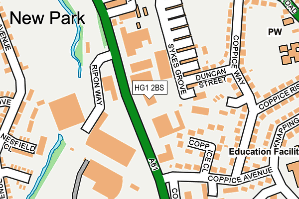 HG1 2BS map - OS OpenMap – Local (Ordnance Survey) HG1 2BS map - OS OpenMap – Local (Ordnance Survey)
