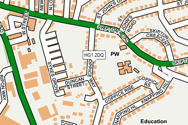 HG1 2DQ map - OS OpenMap – Local (Ordnance Survey) HG1 2DQ map - OS OpenMap – Local (Ordnance Survey)