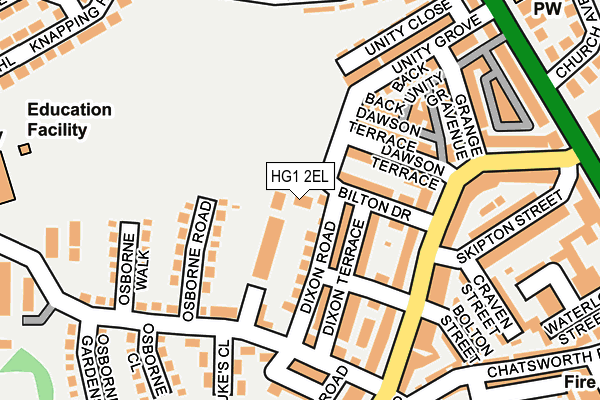 HG1 2EL map - OS OpenMap – Local (Ordnance Survey) HG1 2EL map - OS OpenMap – Local (Ordnance Survey)