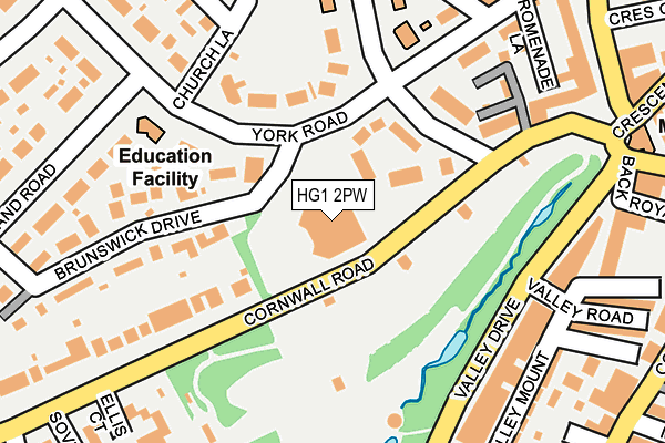 HG1 2PW map - OS OpenMap – Local (Ordnance Survey) HG1 2PW map - OS OpenMap – Local (Ordnance Survey)