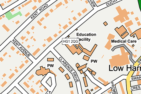 HG1 2QG map - OS OpenMap – Local (Ordnance Survey) HG1 2QG map - OS OpenMap – Local (Ordnance Survey)