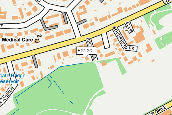 HG1 2QJ map - OS OpenMap – Local (Ordnance Survey) HG1 2QJ map - OS OpenMap – Local (Ordnance Survey)
