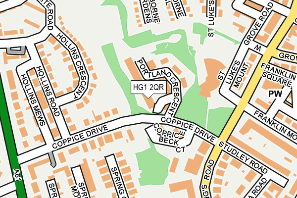 HG1 2QR map - OS OpenMap – Local (Ordnance Survey) HG1 2QR map - OS OpenMap – Local (Ordnance Survey)