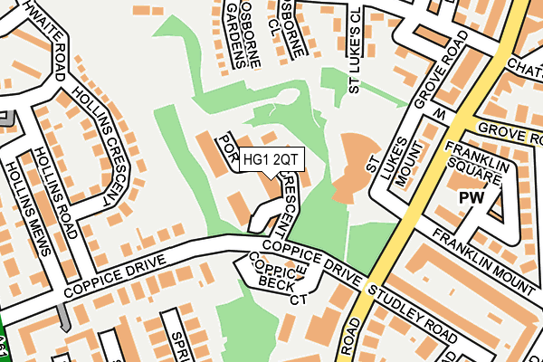 HG1 2QT map - OS OpenMap – Local (Ordnance Survey) HG1 2QT map - OS OpenMap – Local (Ordnance Survey)