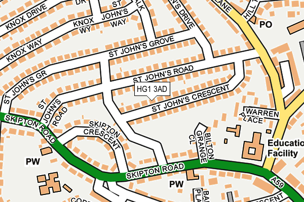 HG1 3AD map - OS OpenMap – Local (Ordnance Survey) HG1 3AD map - OS OpenMap – Local (Ordnance Survey)
