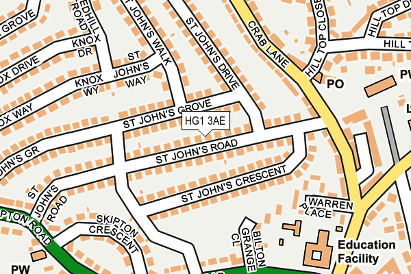 HG1 3AE map - OS OpenMap – Local (Ordnance Survey) HG1 3AE map - OS OpenMap – Local (Ordnance Survey)