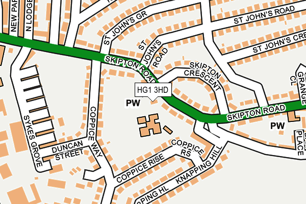 HG1 3HD map - OS OpenMap – Local (Ordnance Survey) HG1 3HD map - OS OpenMap – Local (Ordnance Survey)