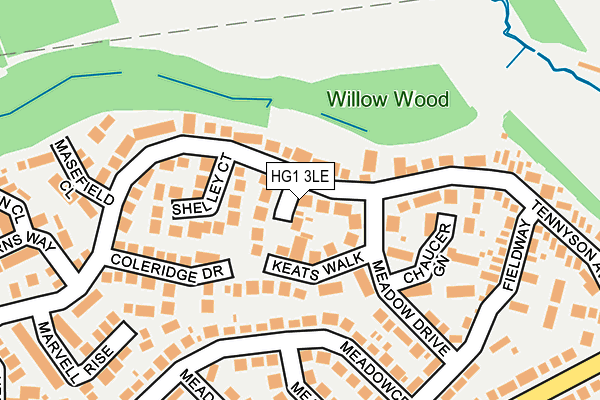 HG1 3LE map - OS OpenMap – Local (Ordnance Survey) HG1 3LE map - OS OpenMap – Local (Ordnance Survey)