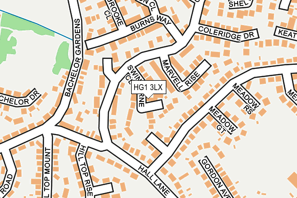 HG1 3LX map - OS OpenMap – Local (Ordnance Survey) HG1 3LX map - OS OpenMap – Local (Ordnance Survey)
