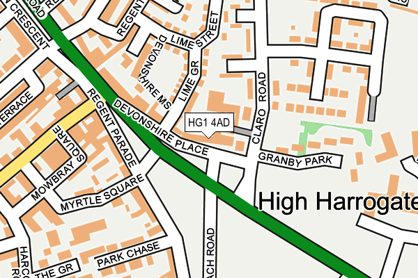 HG1 4AD map - OS OpenMap – Local (Ordnance Survey) HG1 4AD map - OS OpenMap – Local (Ordnance Survey)