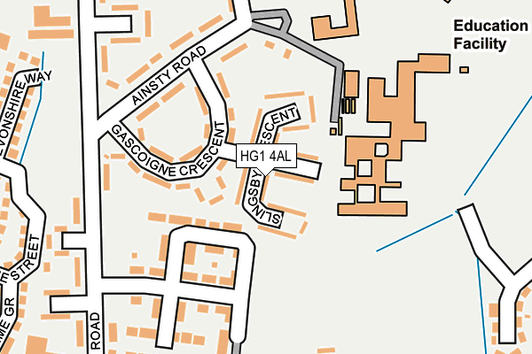 HG1 4AL map - OS OpenMap – Local (Ordnance Survey) HG1 4AL map - OS OpenMap – Local (Ordnance Survey)