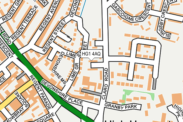 HG1 4AQ map - OS OpenMap – Local (Ordnance Survey) HG1 4AQ map - OS OpenMap – Local (Ordnance Survey)