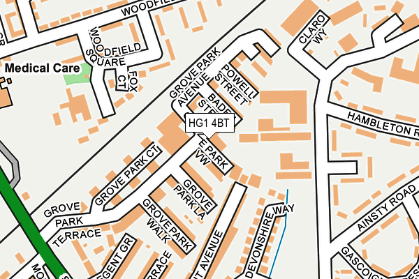 HG1 4BT map - OS OpenMap – Local (Ordnance Survey) HG1 4BT map - OS OpenMap – Local (Ordnance Survey)